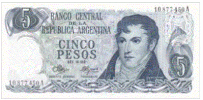Argentina 5 Pesos 1971/73 UNC