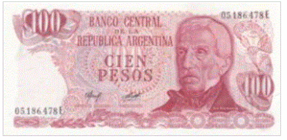 Argentina 100 Pesos 1976/78 UNC