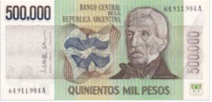 Argentina 500.000 Pesos 1980/83