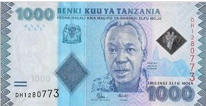 Tanzania 1000 Shilling 2015 UNC