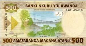 Rwanda 500 Frank 2019 UNC