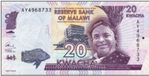 Malawi 20 Kwacha 2015 UNC