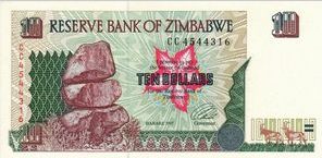Zimbabwe 10 Dollar 1997 UNC