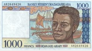 Madagaskar 1000 Frank 1994 UNC