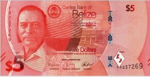 Belize 5 Dollar 2025 UNC